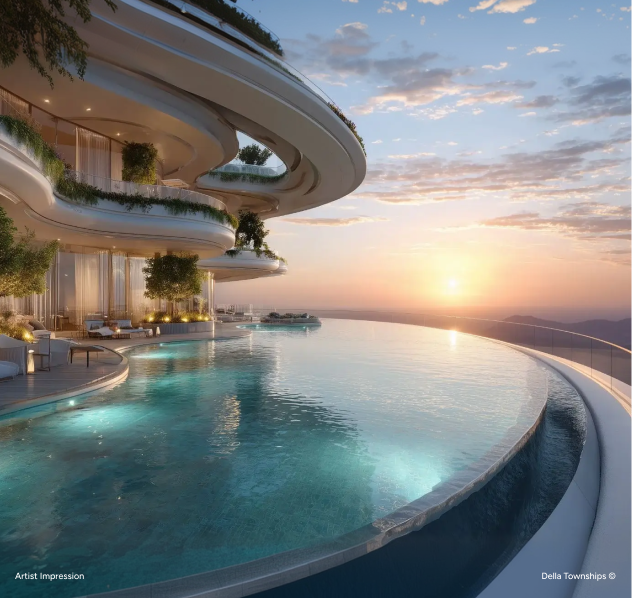 Infinity Edge Rooftop Pool, Blue Zone amenity | Della Racecourse, Raipur