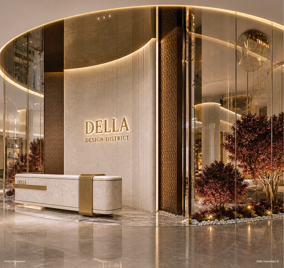 Design District reception area at Della Townships | Della Racecourse, Raipur