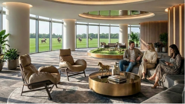 Members lounge at Della Private Offices | Della Racecourse, Raipur